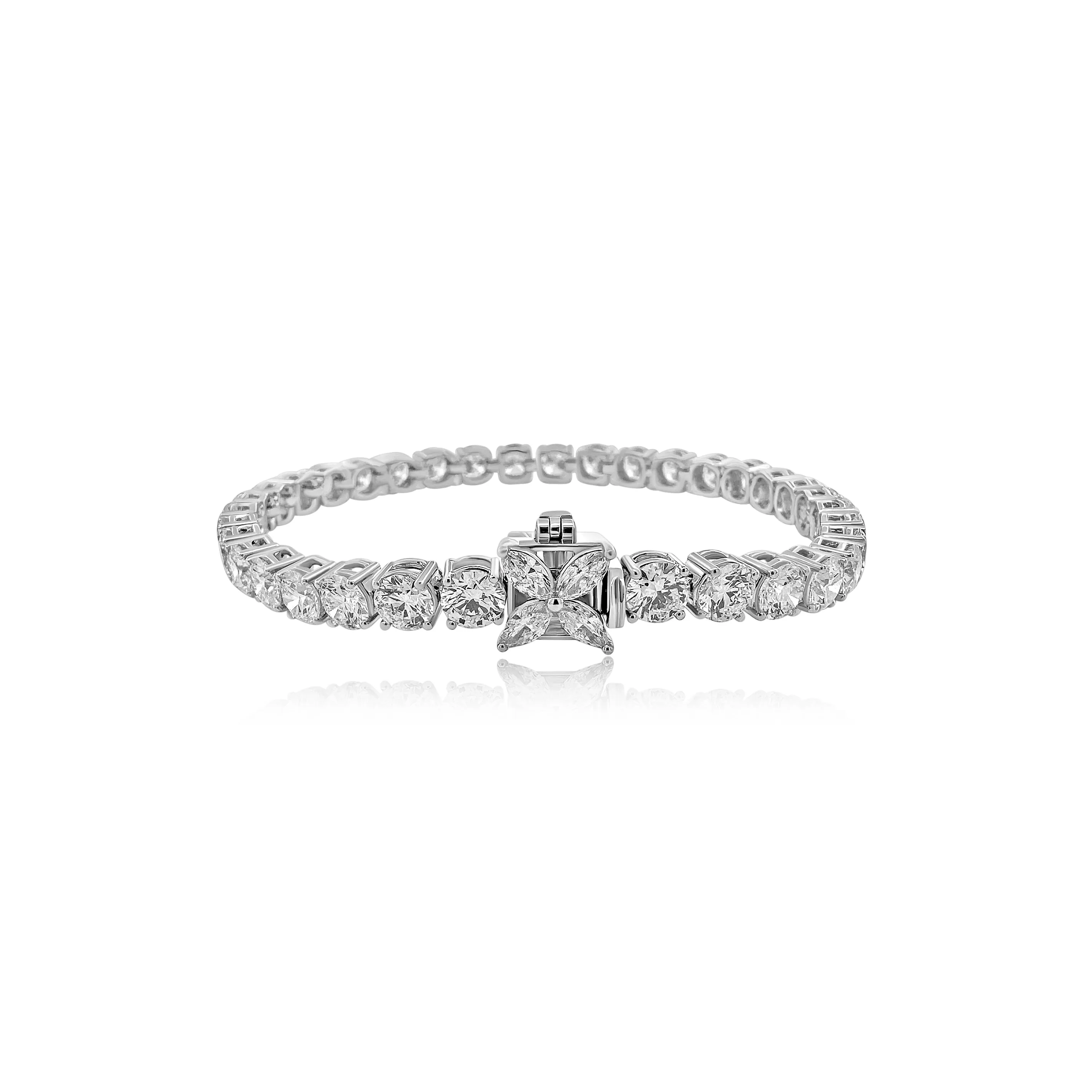 Round Shaped Diamond Bracelet 6.90 cts TW