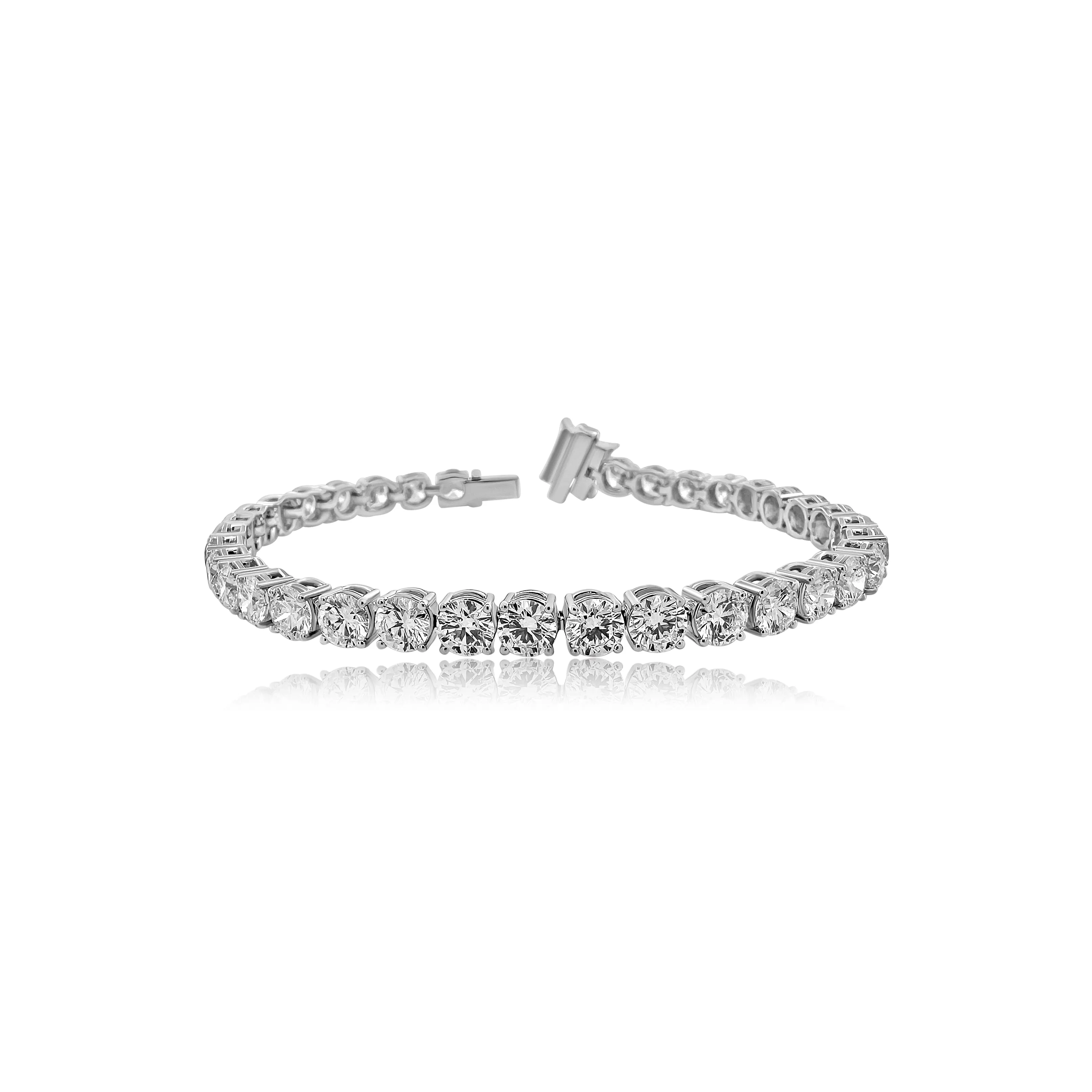 Round Shaped Diamond Bracelet 6.90 cts TW