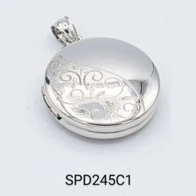 Round Silver Locket (free engraving)