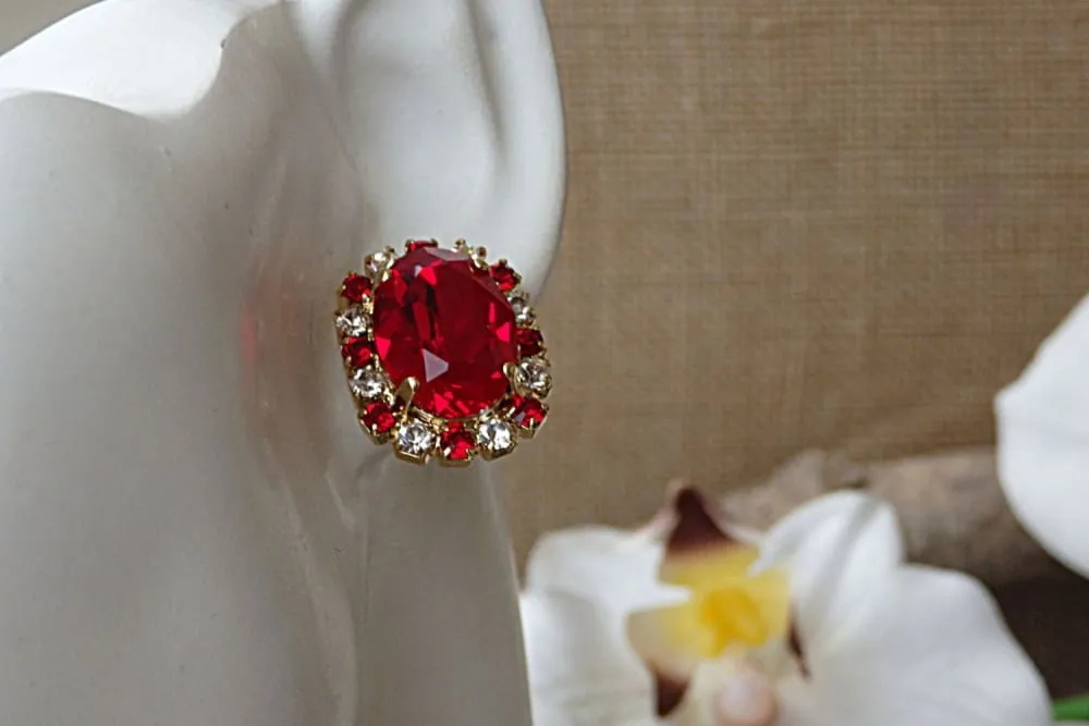 Ruby Red Earrings