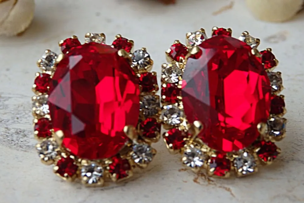 Ruby Red Earrings