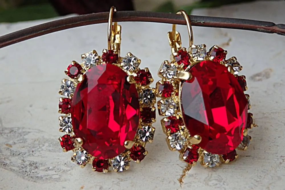 Ruby Red Earrings