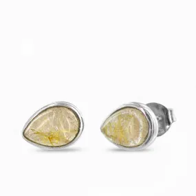 Rutilated Quartz Stud Earrings