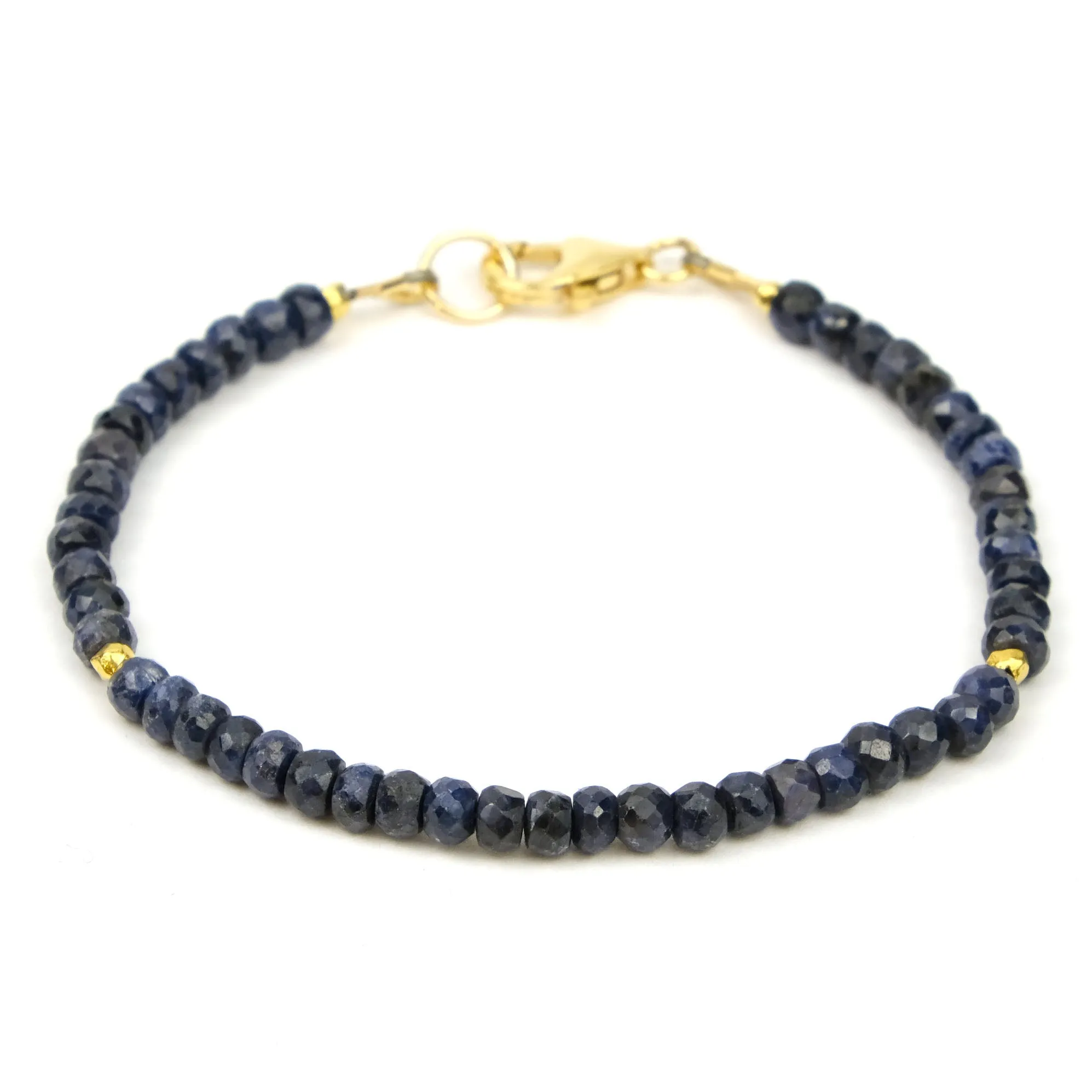 Sapphire Bracelet with Gold Filled Trigger Clasp