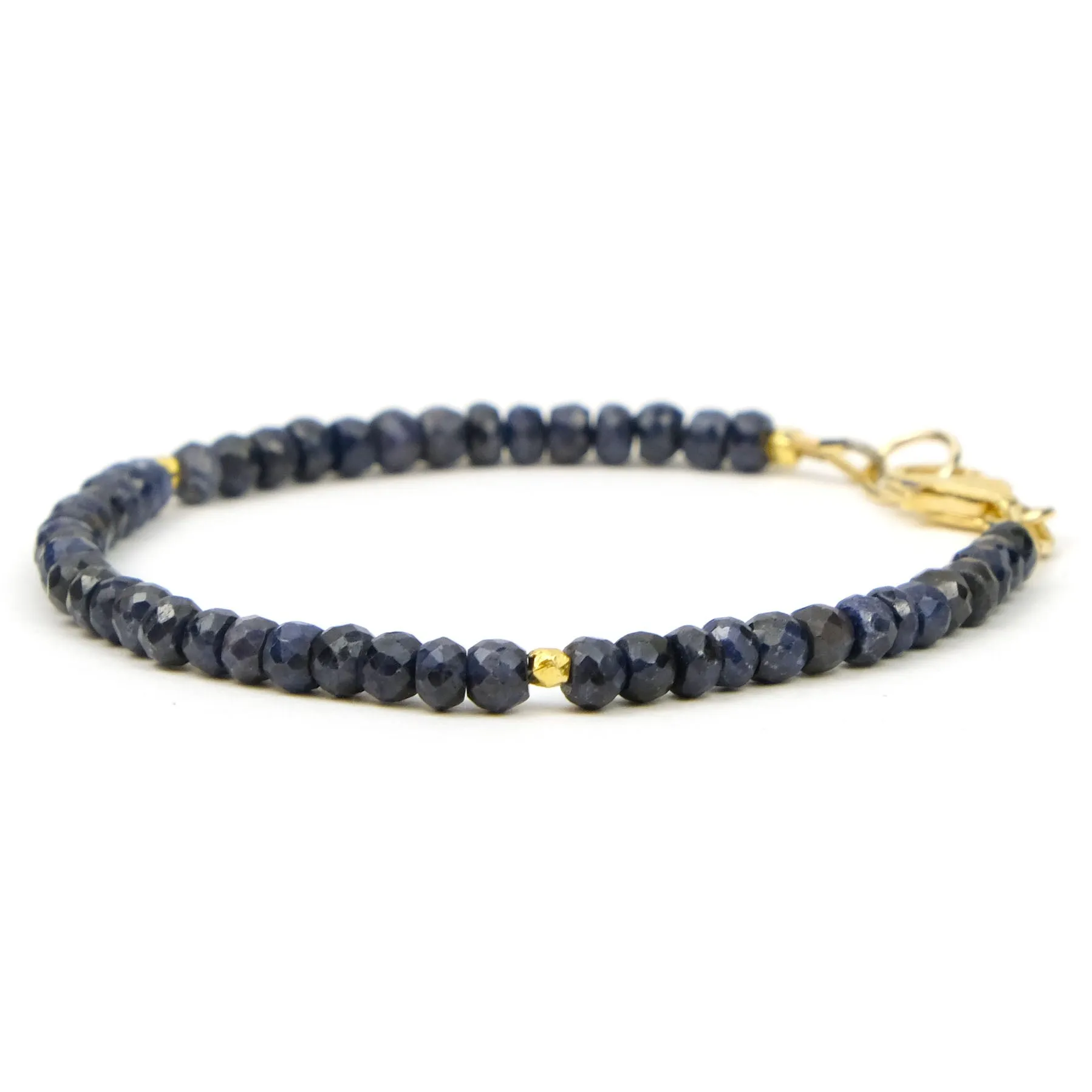 Sapphire Bracelet with Gold Filled Trigger Clasp