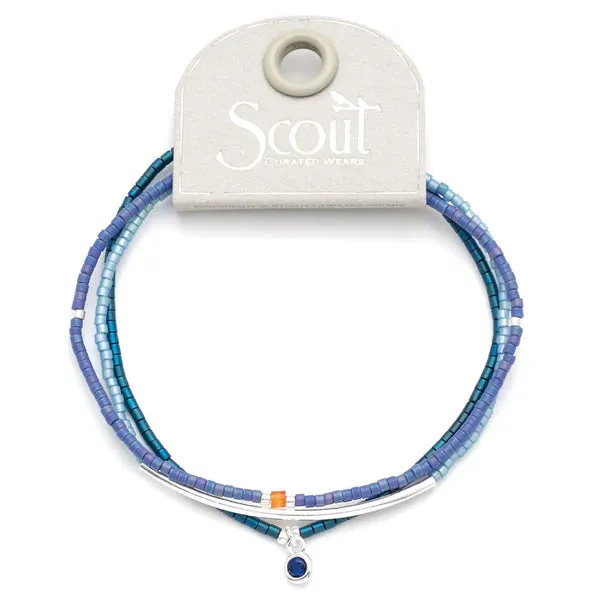 SCO Tonal Chromacolor Miyuki Bracelet Trio - Cobalt/Silver