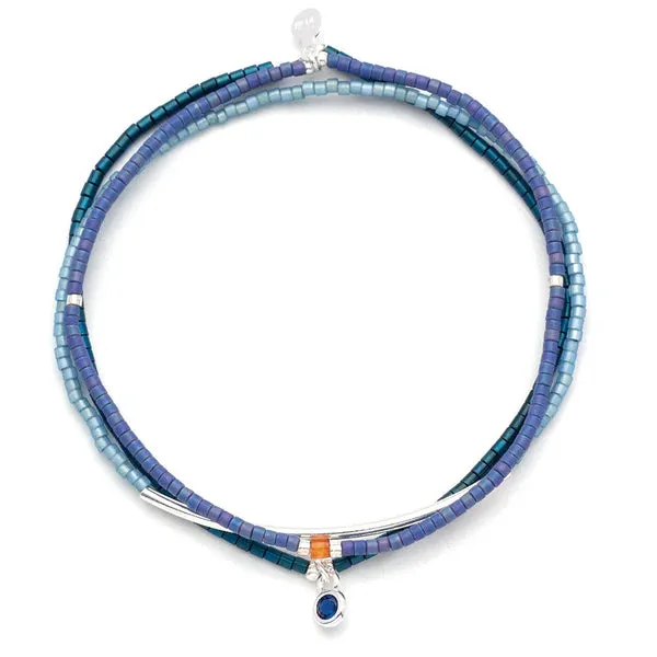 SCO Tonal Chromacolor Miyuki Bracelet Trio - Cobalt/Silver