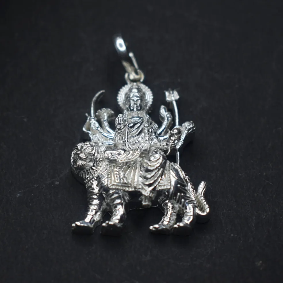 Shine Bright with the Divine: Pure Silver Maa Durga Locket