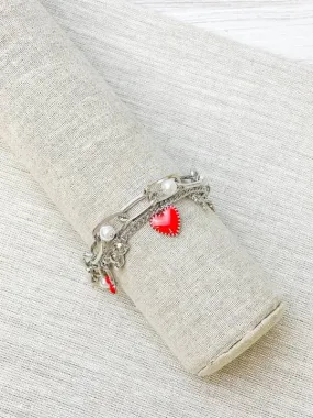 Silver Valentine's Day - Be Mine Charm Bracelets