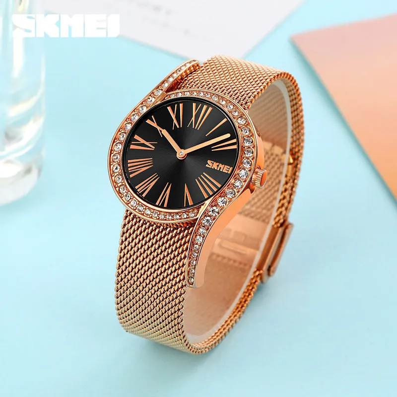 SKMEI 9252 Creative Diamond Dress Watches for Women w/ 3Bar Waterproof