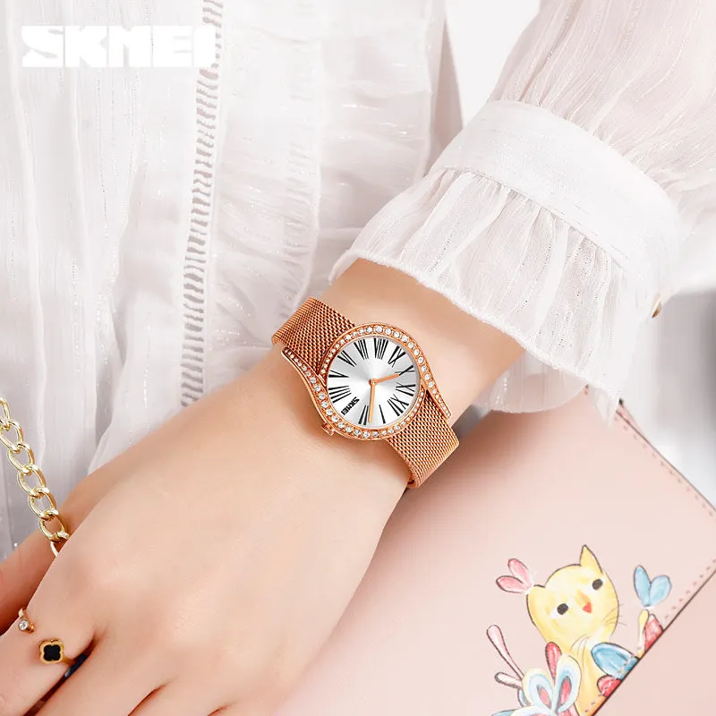 SKMEI 9252 Creative Diamond Dress Watches for Women w/ 3Bar Waterproof