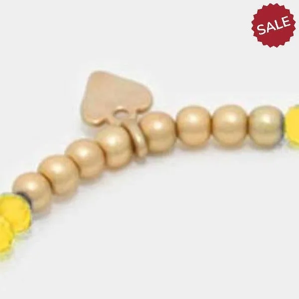 Snake Beaded Yellow & Gold Fashion Bracelet