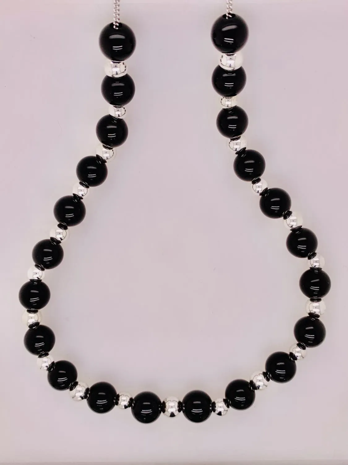 Sterling Silver Black Onyx Necklace