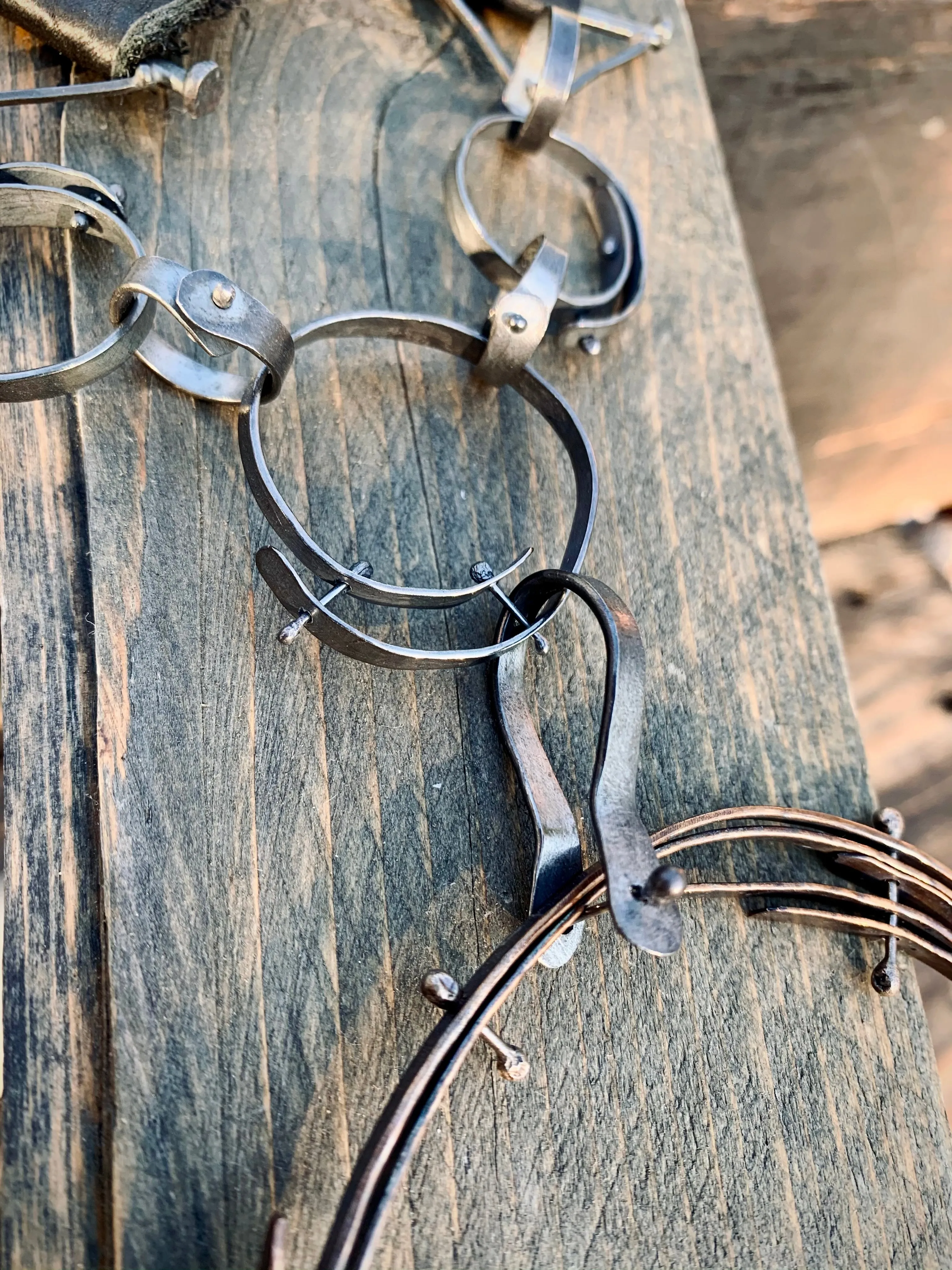 Sterling Silver Bronze Amber Raw Citrine Choker