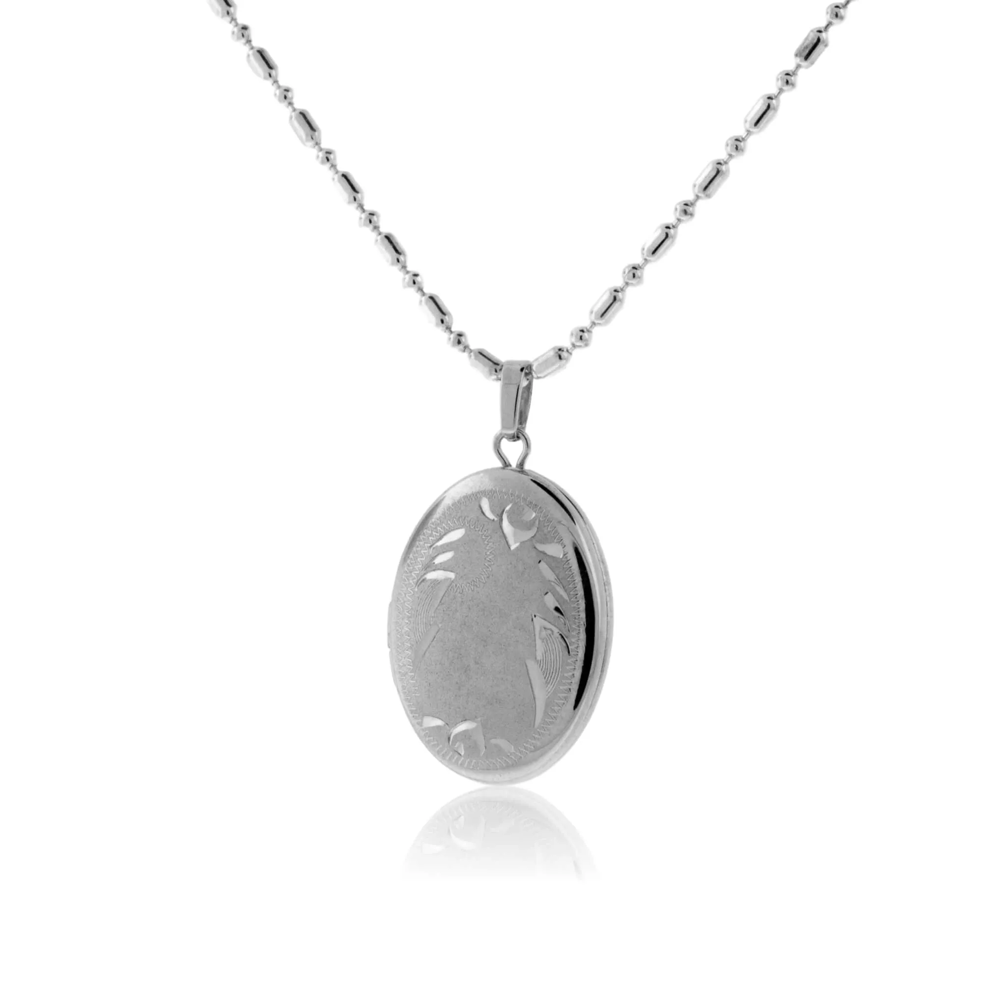 Sterling Silver Oval Engraved Locket