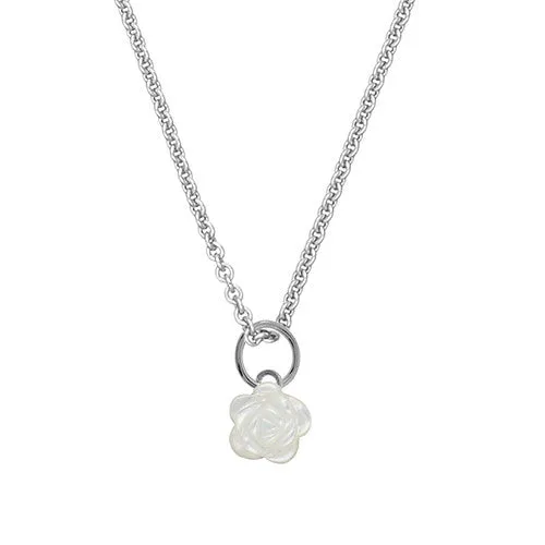 Sterling Silver Small Gemstone Rose Pendant