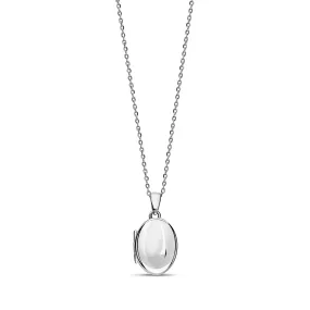 Sterling Silver Small Plain Oval Locket