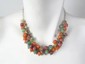 Stone Cluster Necklace