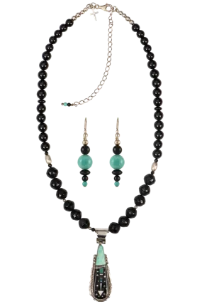 Sweet Tea Jewelry Turquoise Onyx Set