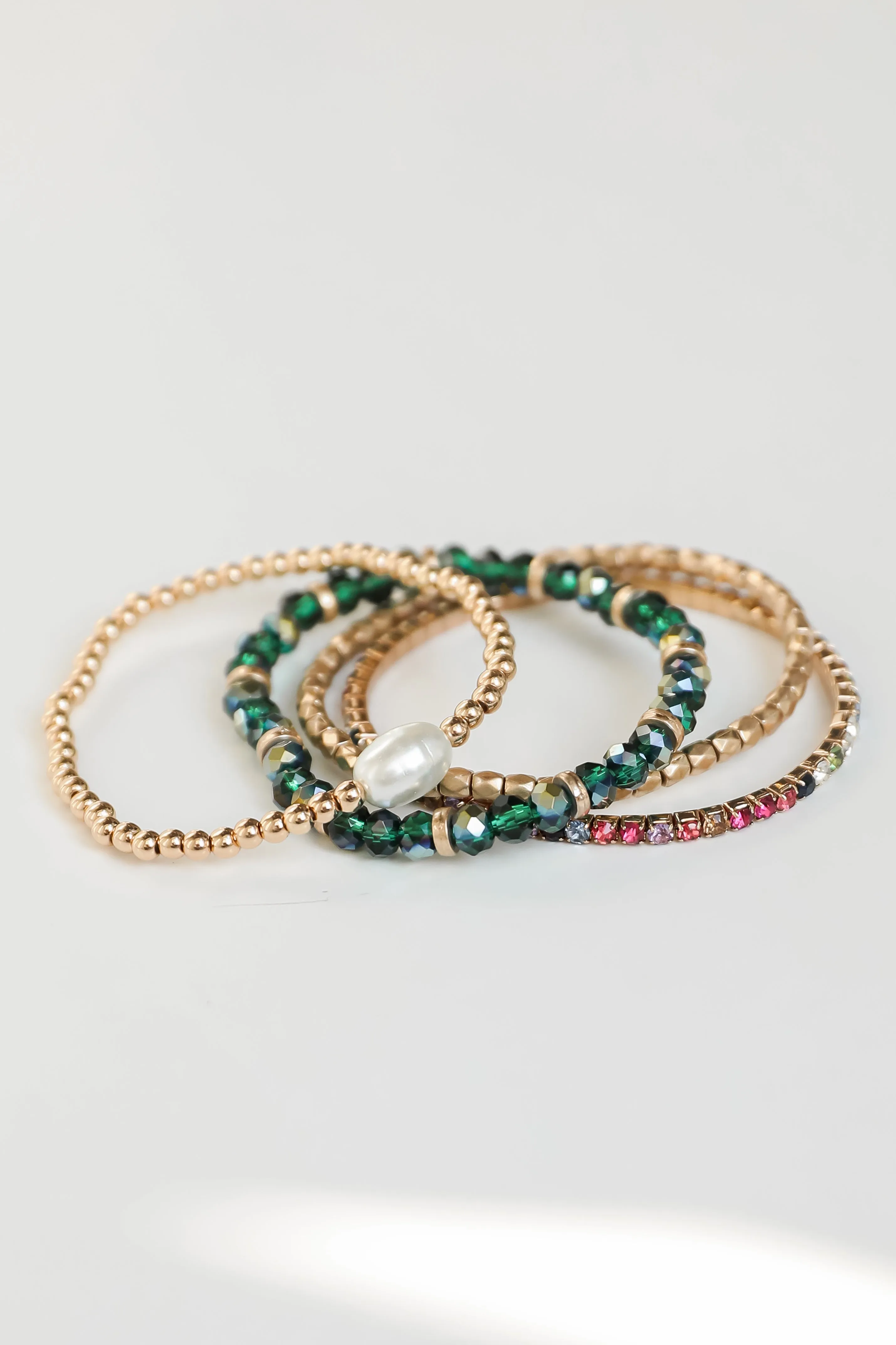 Sydney Green Beaded Bracelet Set