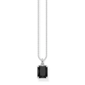 Thomas Sabo Sterling Silver Magic Stones Black Onyx Pendant On 40-45cm Chain