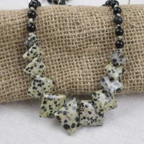 Unique Poppy Seed Jasper & Black Onyx Necklace