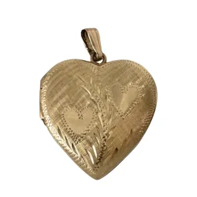 V I N T A G E // you're loved / 14k sweetheart style heart locket / a pendant