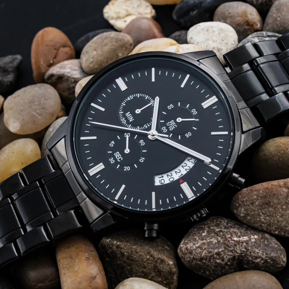 VALENTINE'S DAY GIFT FOR HIM | BLACK CHRONOGRAPH WATCH | MY LOVE