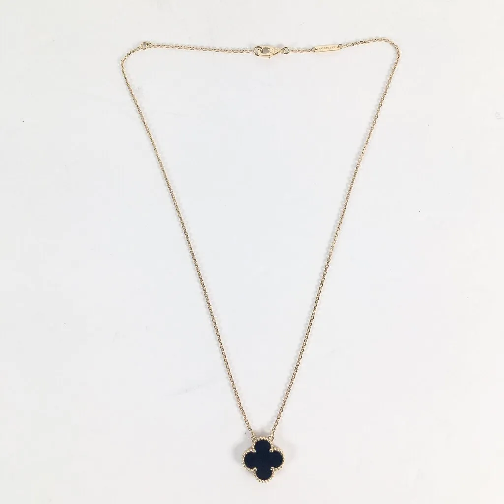 Van Cleef & Arpels Onyx Alhambra Necklace