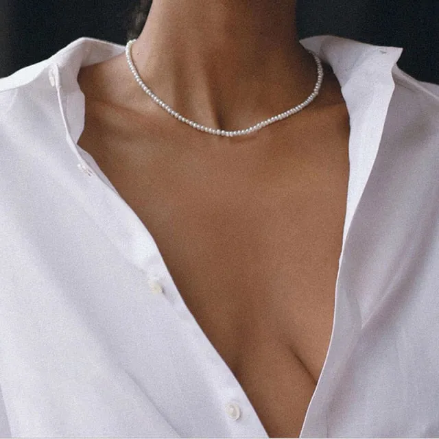 VenusFox Punk Gold Cuban Link Chain Necklace Pearl Heart Bow Knot Pendant Choker Necklaces For Women 2020 Fashion Jewelry Gifts