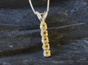 Vertical Citrine Necklace - Natural Citrine Necklace - Layering Necklace