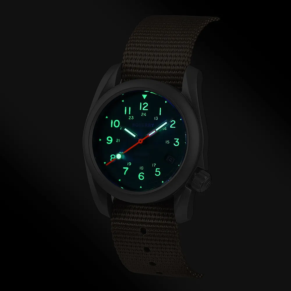 VOYAGER - 100M Waterproof Titanium Automatic Field Watch | Peacock Green