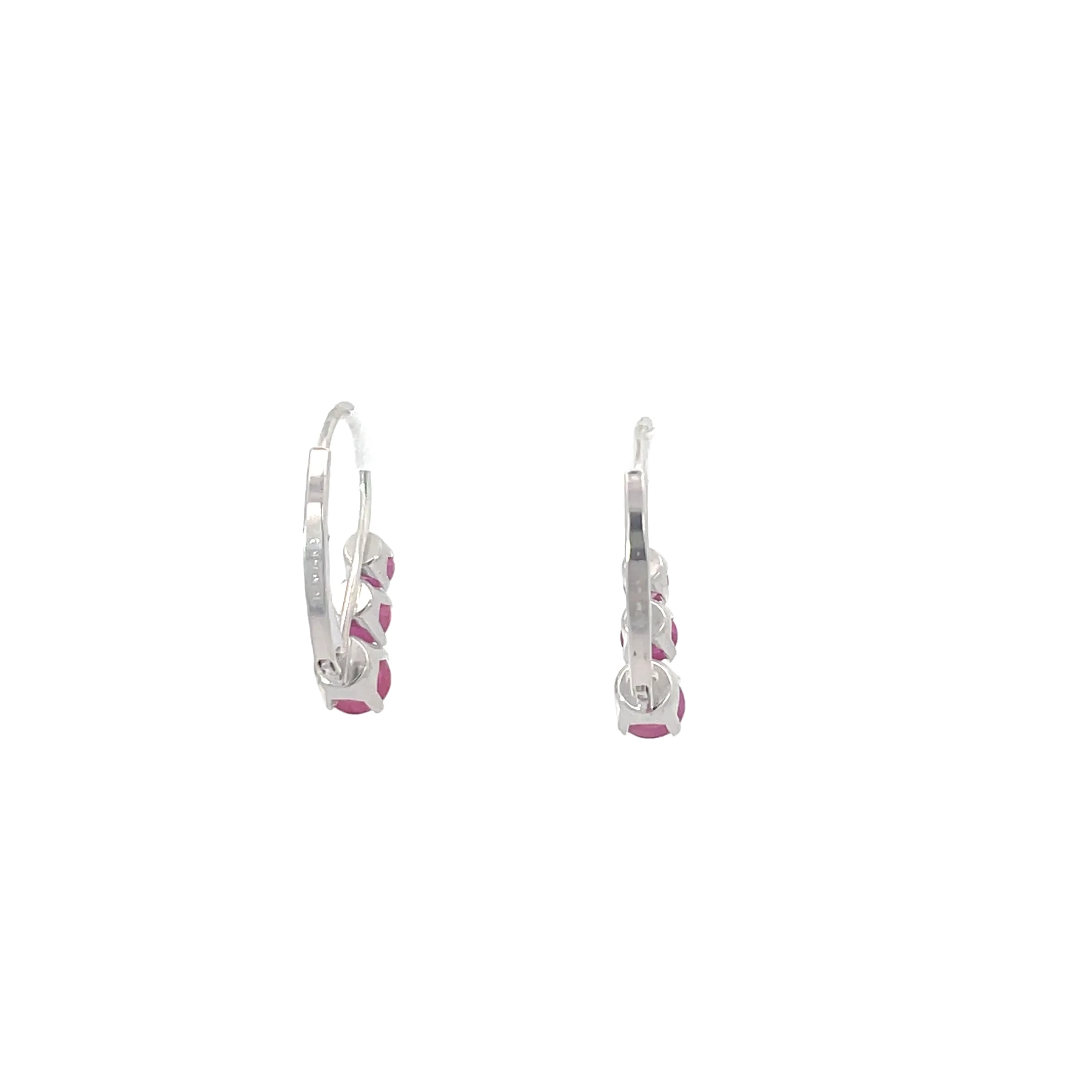 White Gold Ruby Drop Earrings