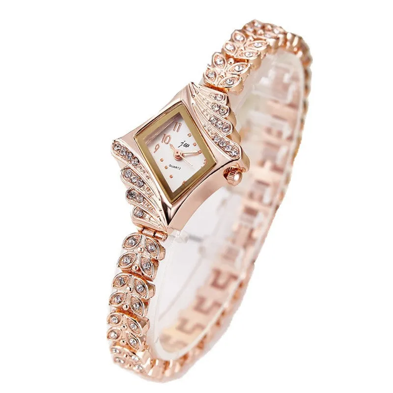 Women's Watch Steel Strap Rhinestone Student Quartz Ins Style Electronic Ladies Fashion Watch