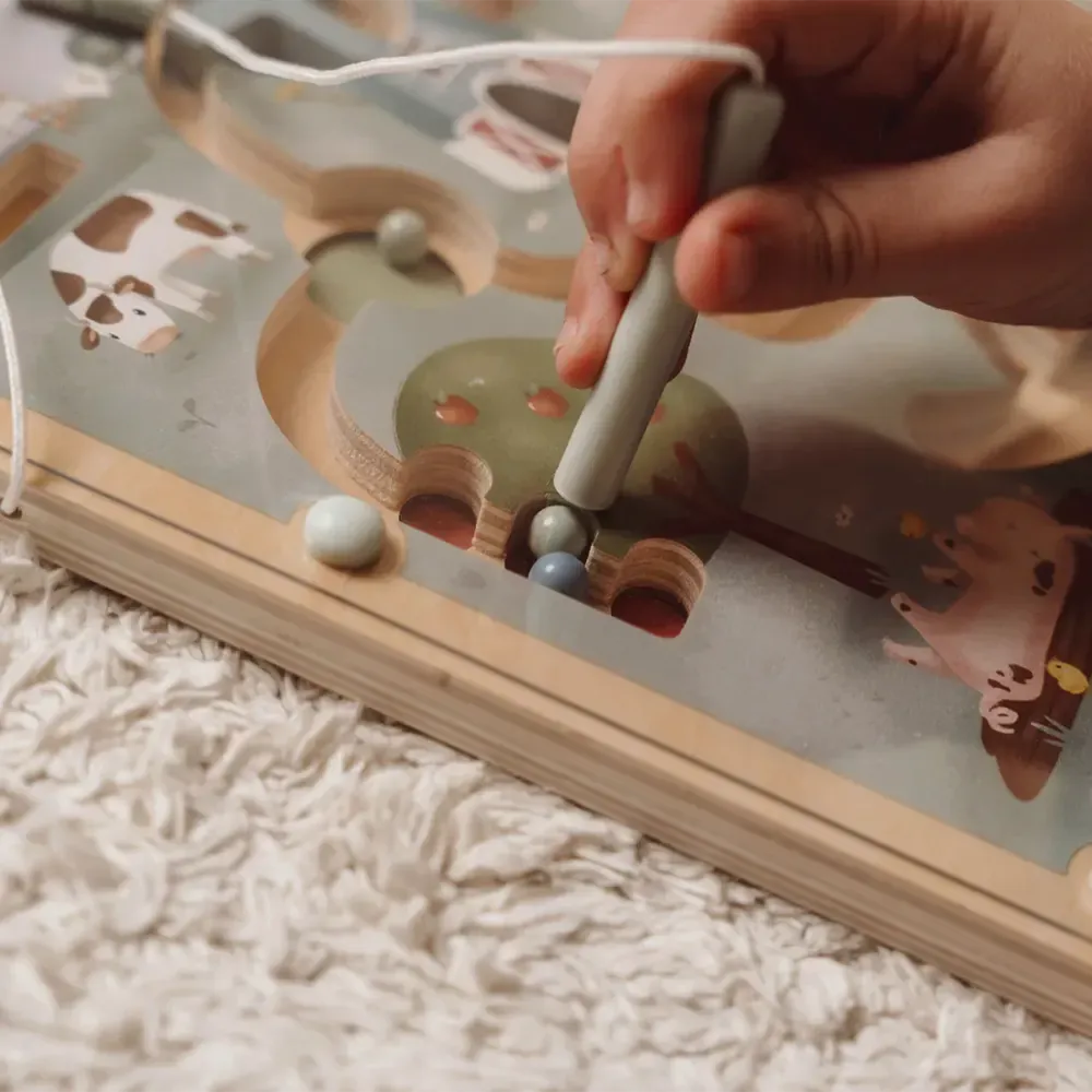Wooden Magnetic Labyrinth Activity Game Little Farm
