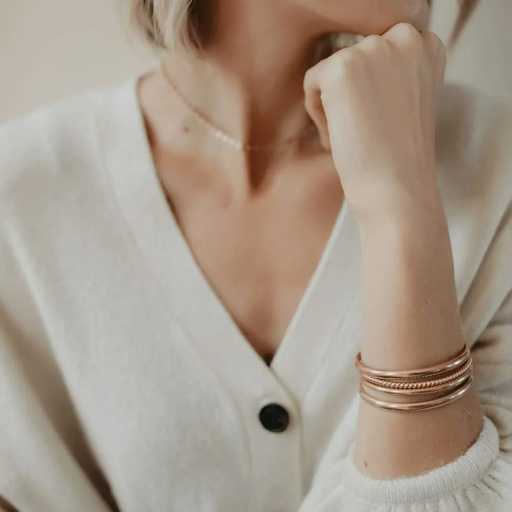 Woven Twisted Rose Gold Women's Bangle