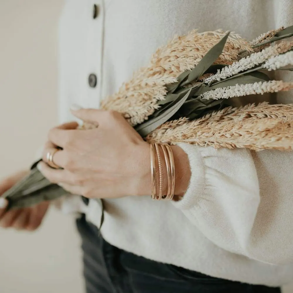 Woven Twisted Rose Gold Women's Bangle