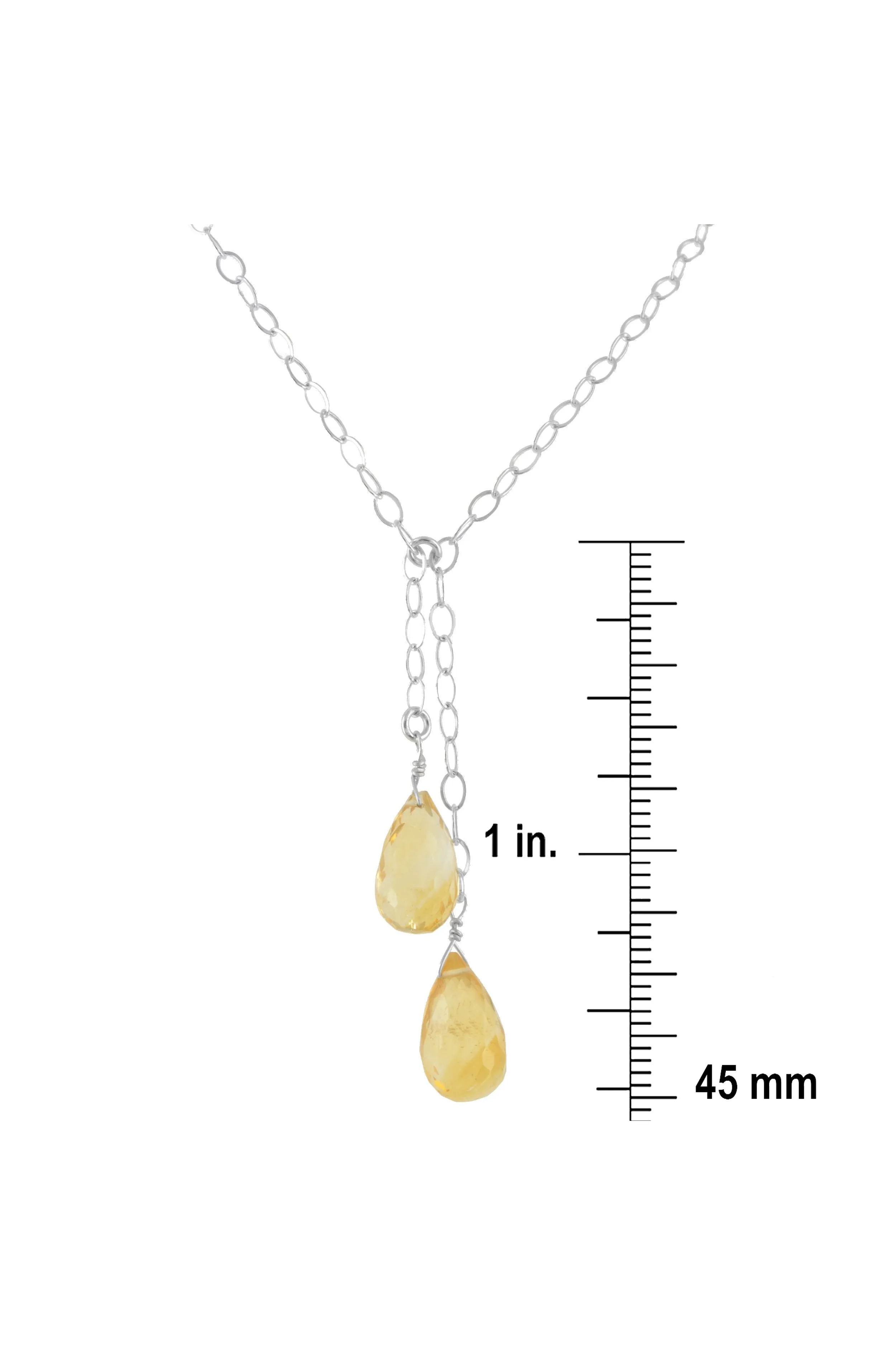 Yellow Citrine Briolette Gemstone, November Birthstone Necklace