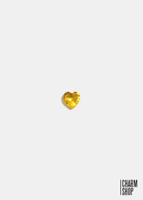 Yellow Heart Accent Stone Locket Charm (2 stones)