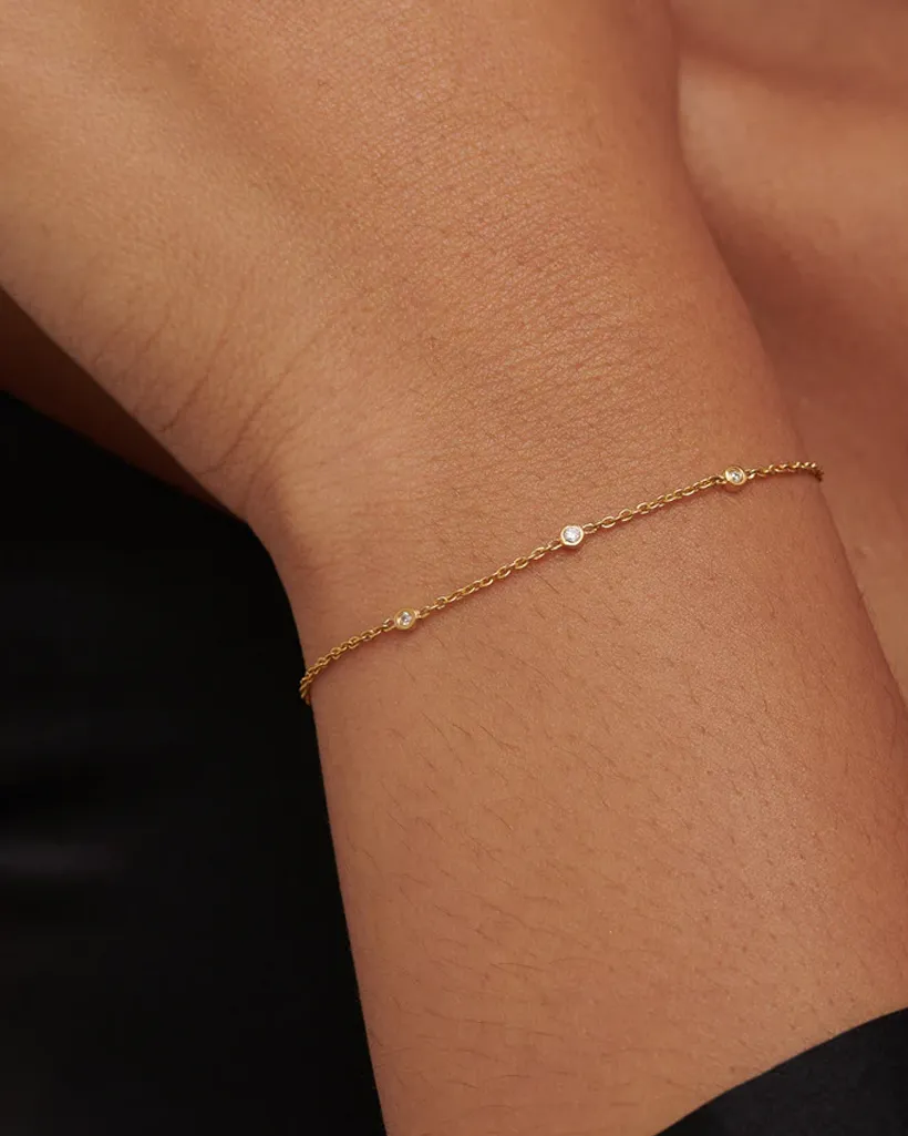 Yuri Solid Gold Trio Diamond Bracelet PRE-ORDER (Post Christmas Delivery)