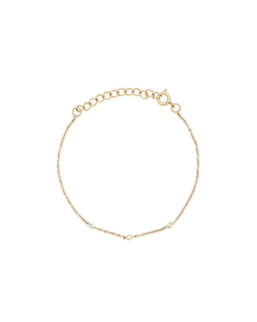 Yuri Solid Gold Trio Diamond Bracelet PRE-ORDER (Post Christmas Delivery)