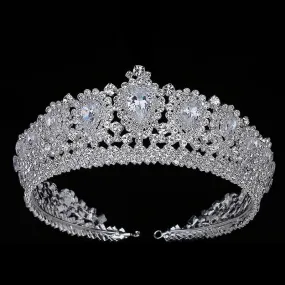 Zirconia Crystal Wedding or Pageant Crown Diadem Tiara